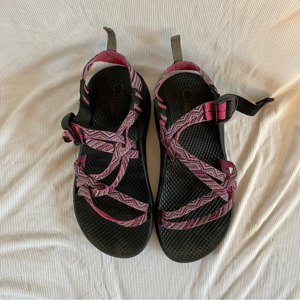Chacos with pink pattern